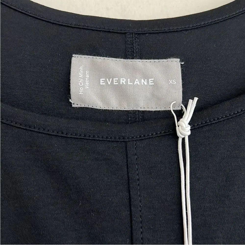 NWT Everlane The Luxe Cotton Seamed Tank Midi Dress in Black Size XS - Picture 2 of 10